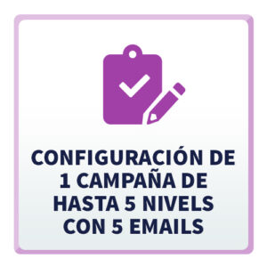 Configuración de 1 campaña de hasta 5 nivels con 5 Emails