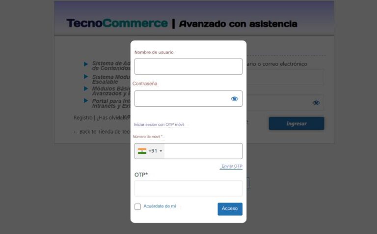 Módulo de Registro y Login con WhatsApp vía Twilio - TecnoSoluciones