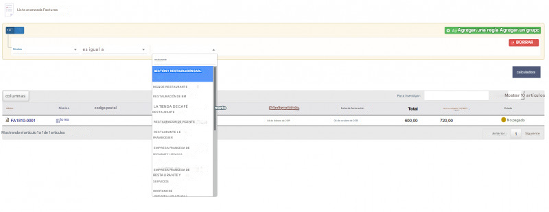 Módulo de Listas Avanzadas - TecnoERP